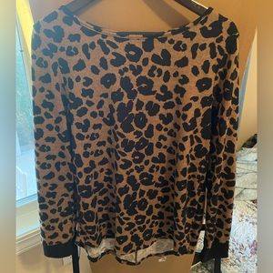 Stitch Fix Cheetah Print Sweater with elbow pad detail